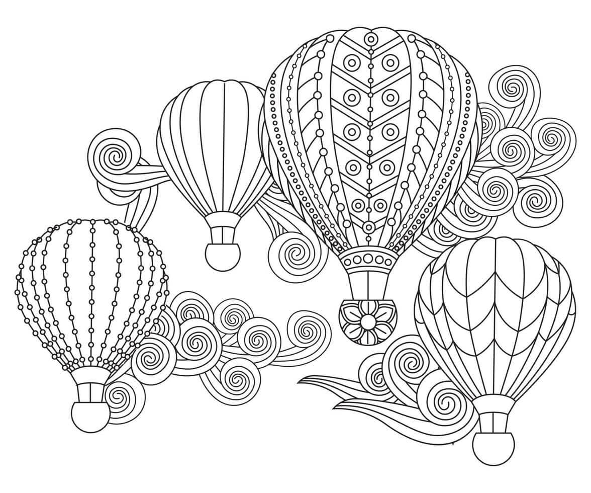 Tô màu 4 Quả Khinh Khí Cầu
