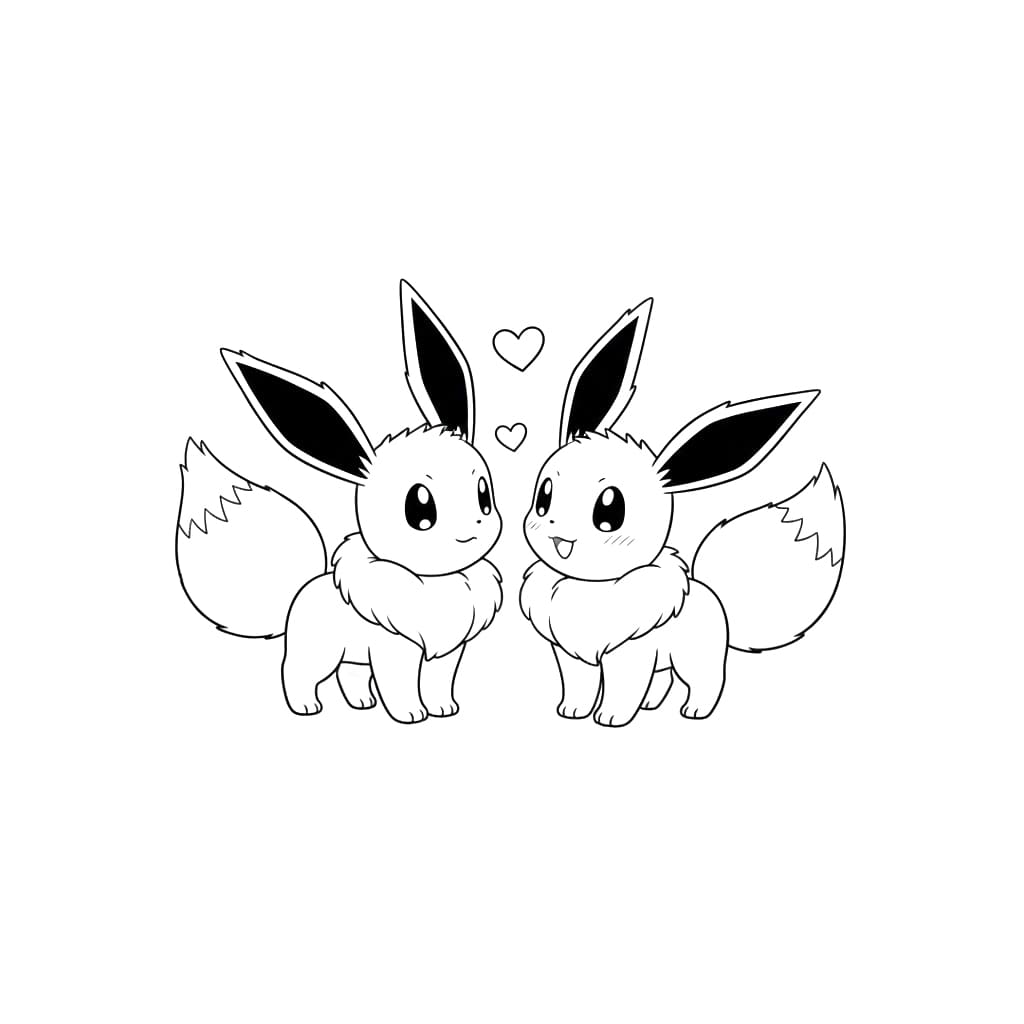 Tô màu Eevee Cặp Đôi