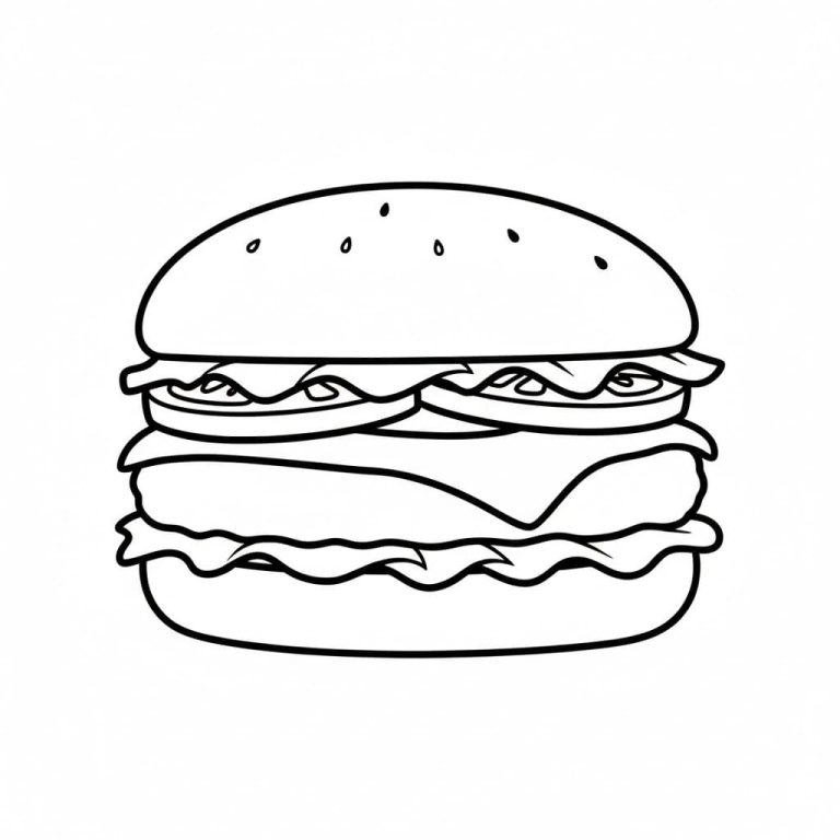 Tô màu Hamburger Ngon