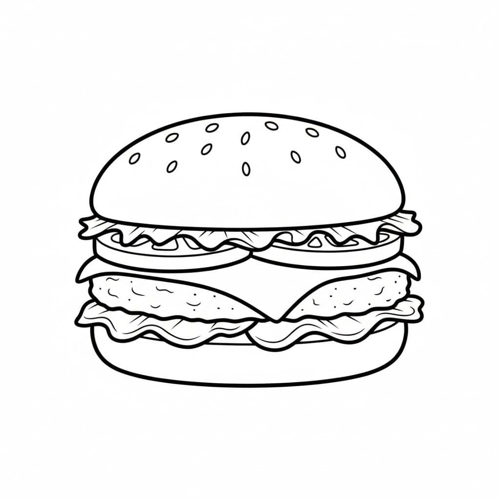 Tô màu Hamburger Thơm Ngon