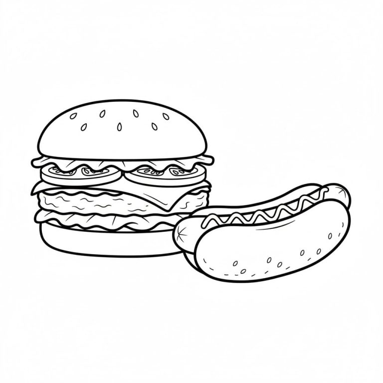 Tô màu Hamburger Và Hotdog