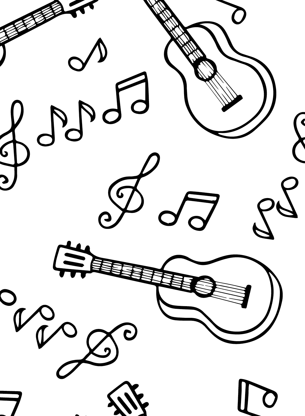 Tô màu Âm Nhạc Của Đàn Guitar