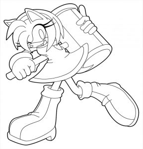 Tô màu Amy Rose Cầm Búa