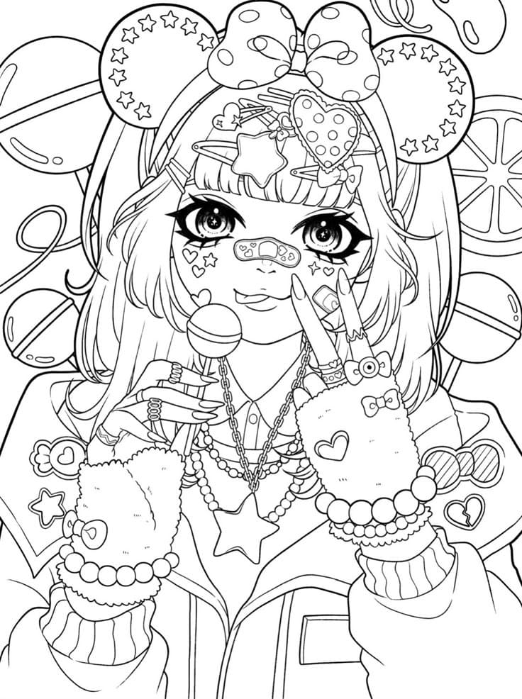 Tô màu Anime Girl Cool Ngầu