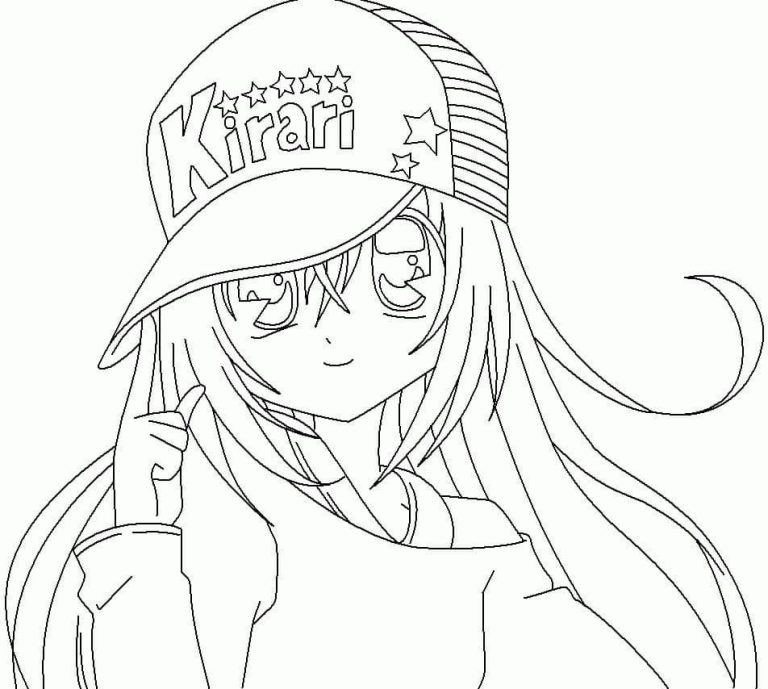 Tô màu Anime Girl Ngầu Đội Mũ