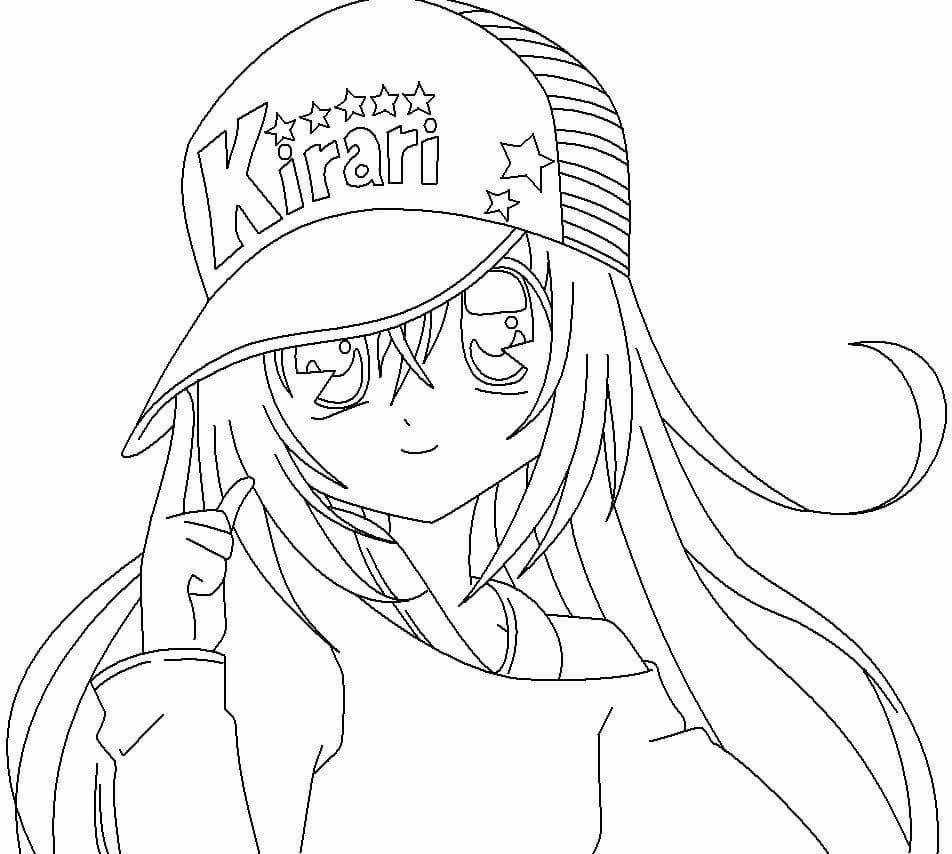 Tô màu Anime Girl Ngầu Đội Mũ