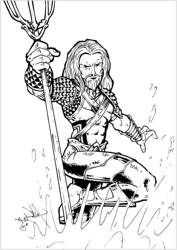 Tô màu Aquaman Trên Biển