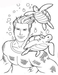 Tô màu Aquaman Và Con Rùa