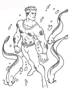 Tô màu Aquaman Và Những Con Lươn Biển