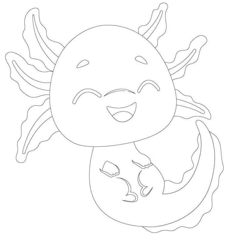 Tô màu Axolotl Vui Mừng