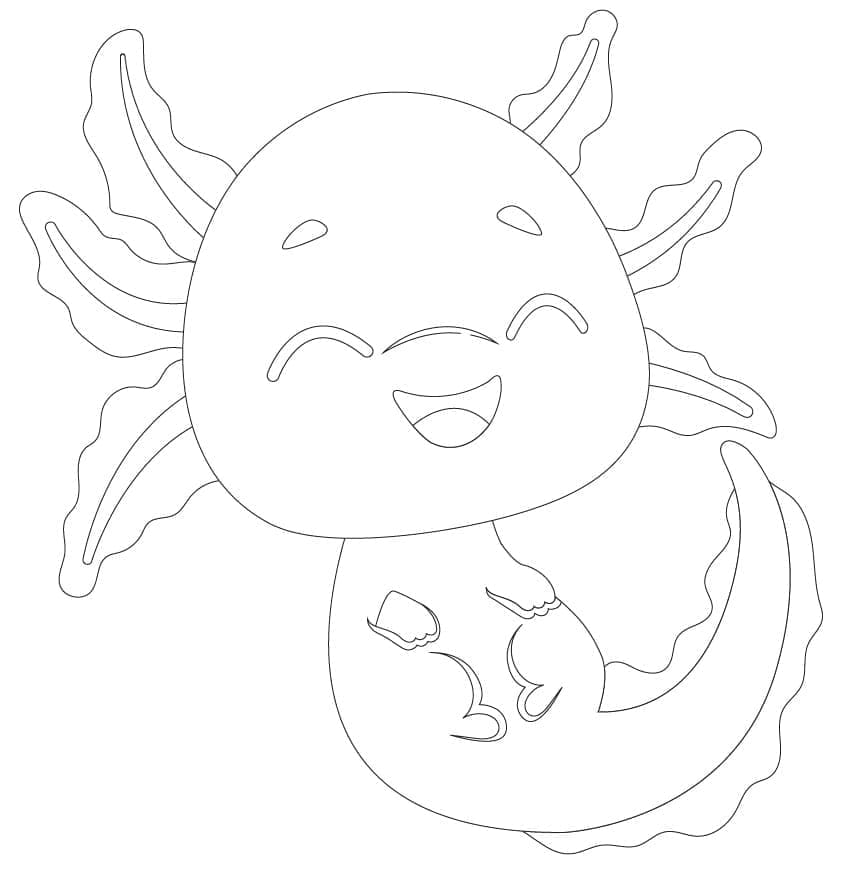 Tô màu Axolotl Vui Mừng