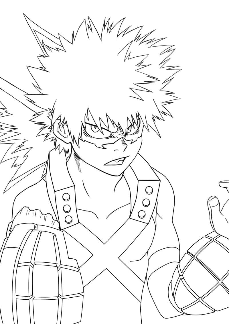 Tô màu Bakugo Katsuki Trong Anime