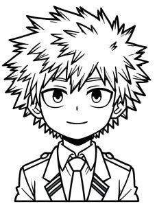 Tô màu Bakugo Mỉm Cười