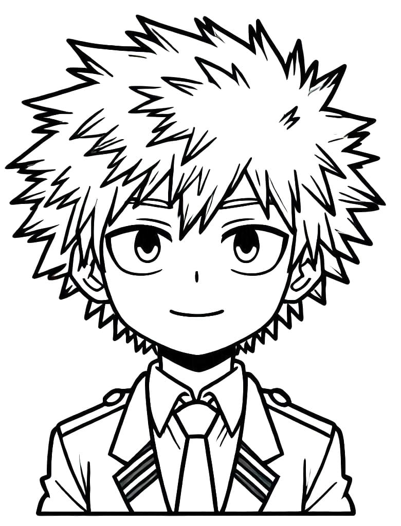 Tô màu Bakugo Mỉm Cười