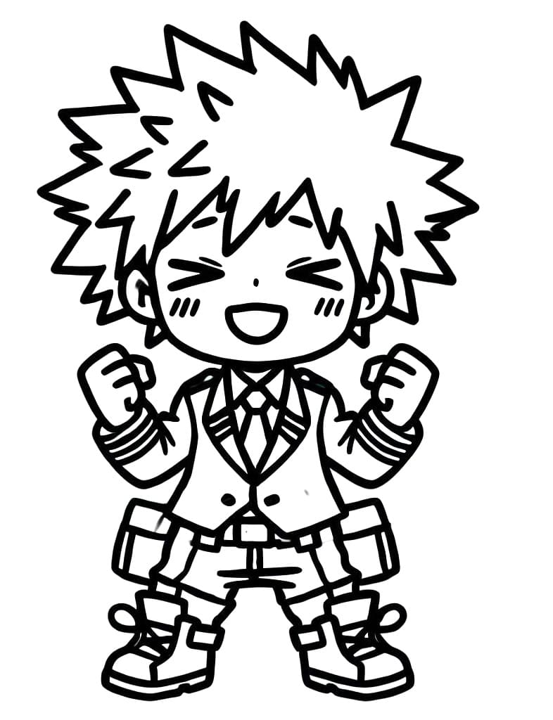 Tô màu Bakugo Vui Mừng