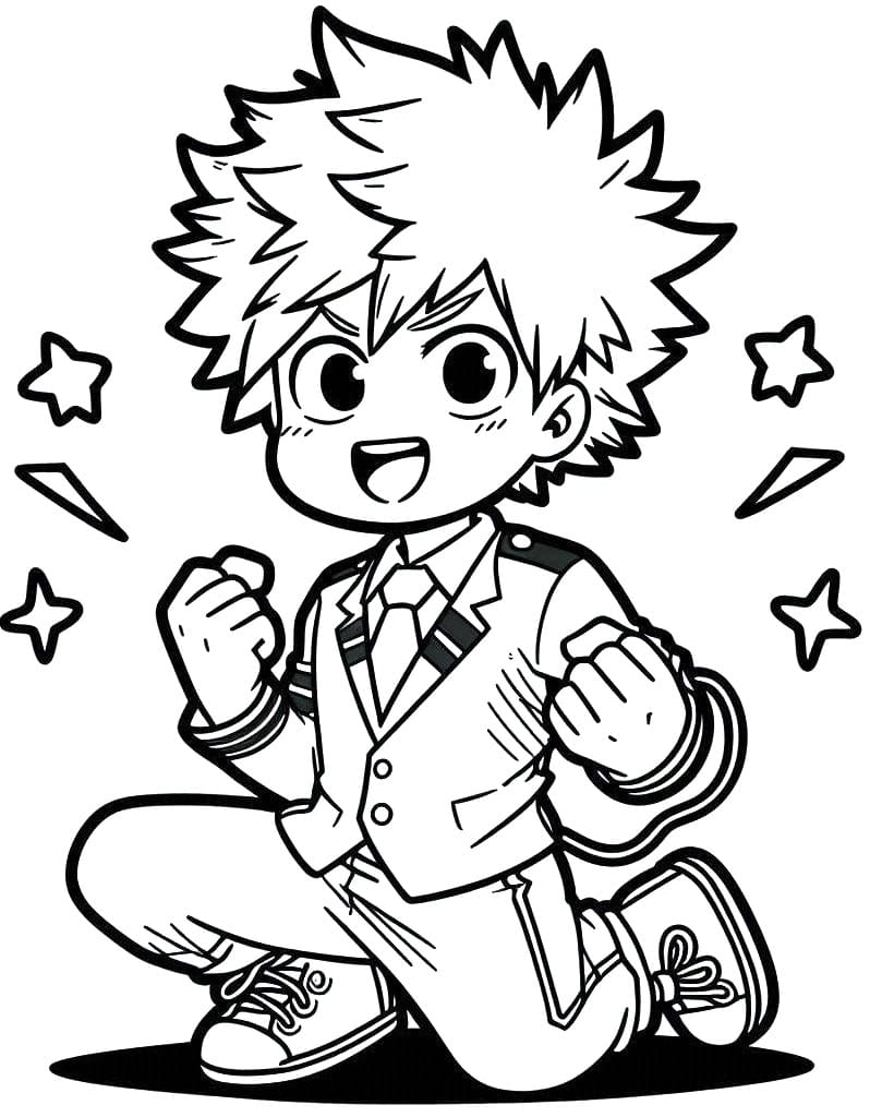 Tô màu Bakugo Vui Vẻ