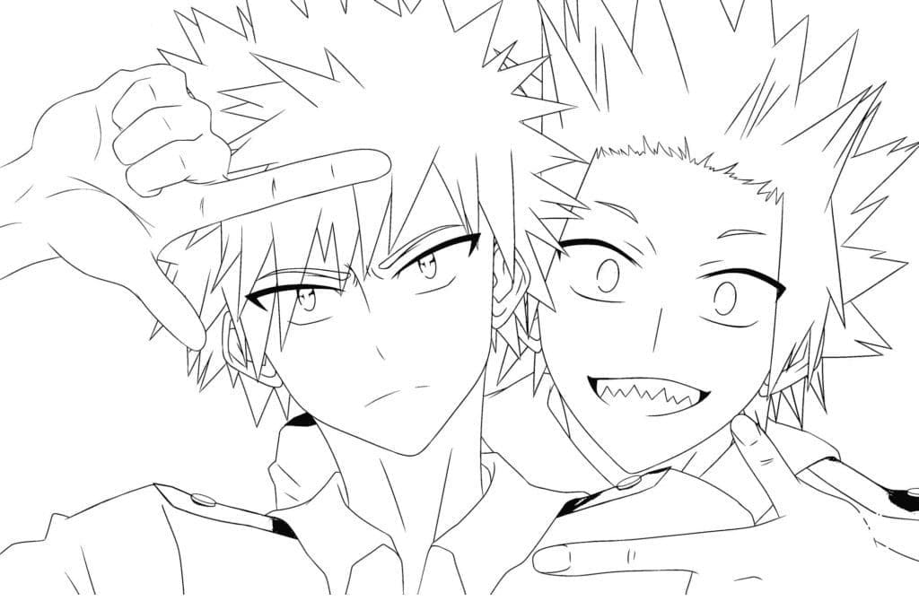Tô màu Bakugo và Kirishima