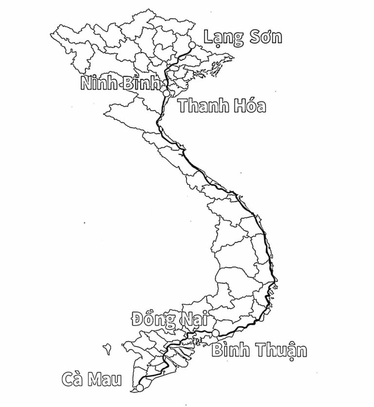 Tô màu Bản Đồ Việt Nam Và Quốc Lộ 1A