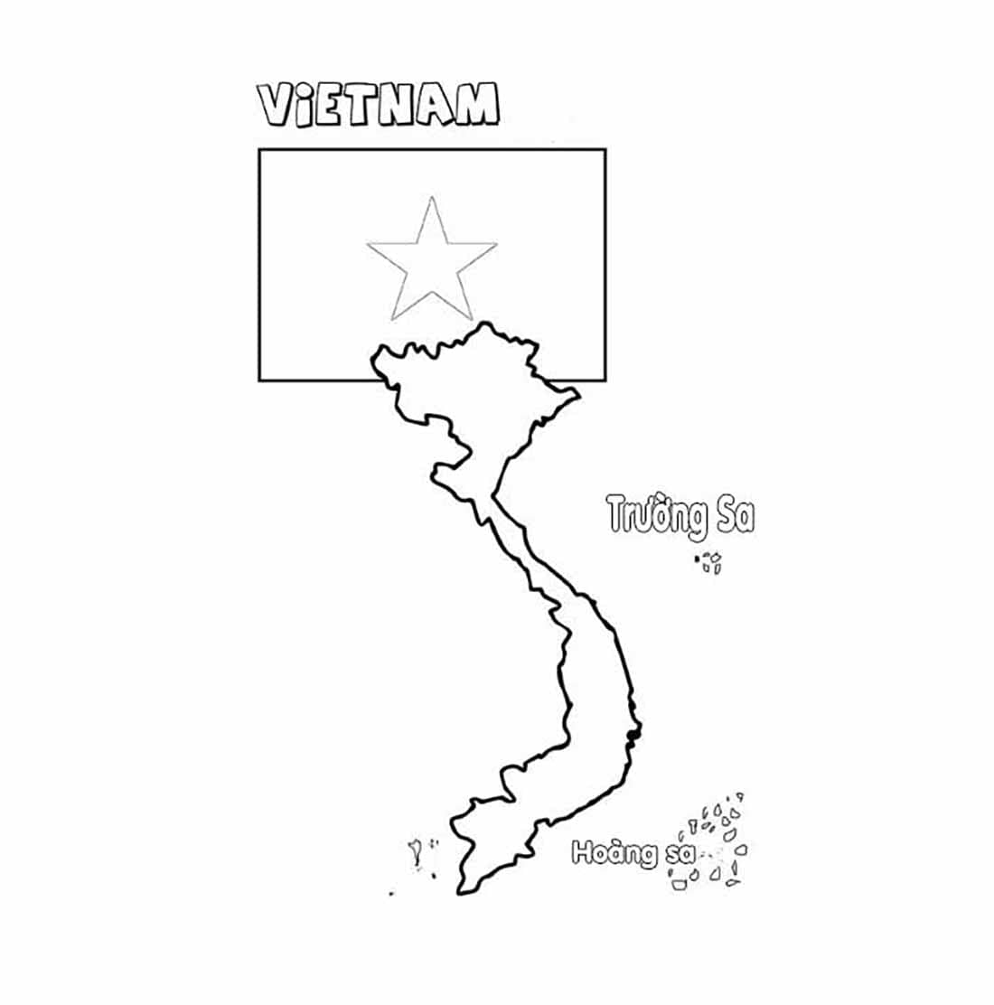 Tô màu Bản Đồ Việt Nam Với Hoàng Sa Và Trường Sa