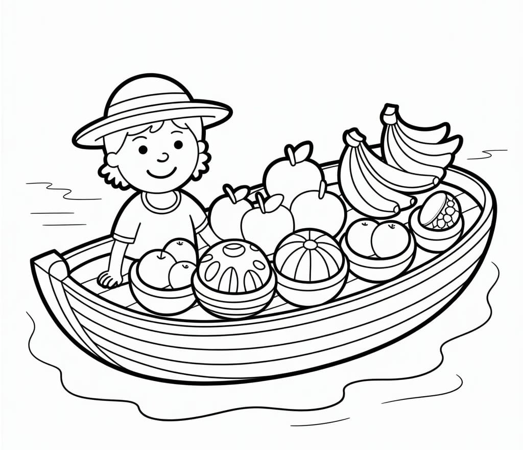 Tô màu Bán Hàng Trên Chợ Nổi