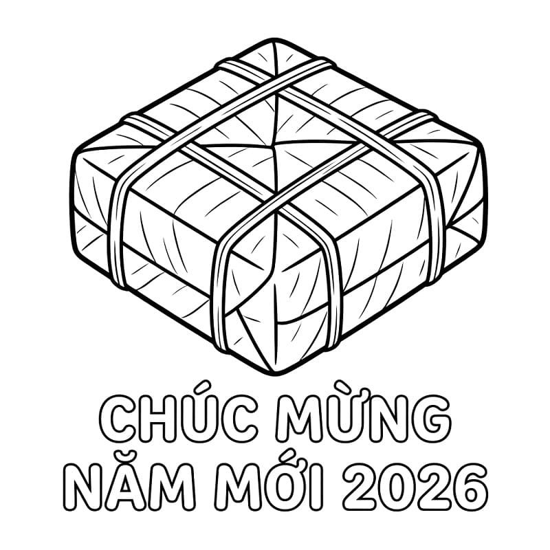 Tô màu Bánh Chưng Chúc Mừng Năm Mới 2026