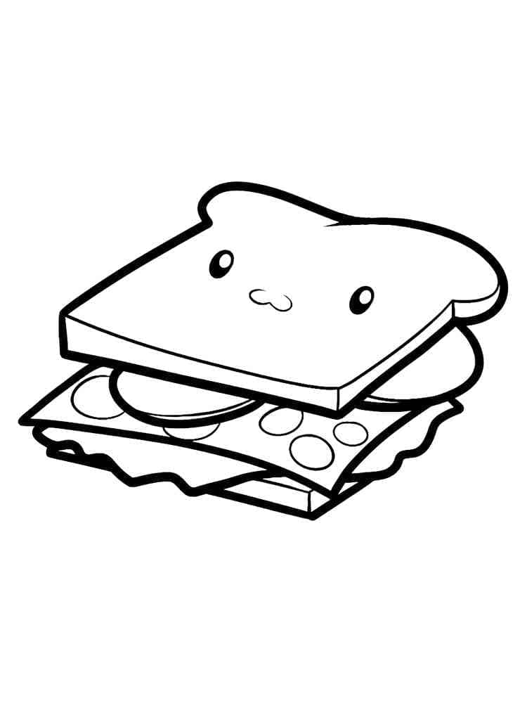 Tô màu Bánh Mì Kẹp Cute