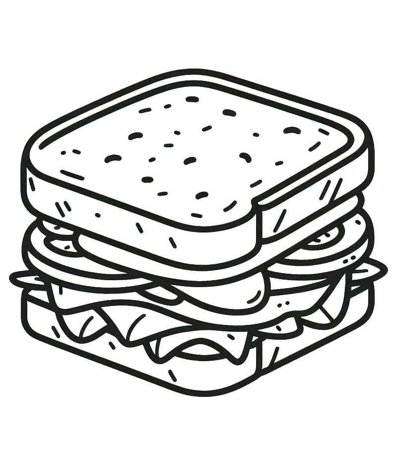 Tô màu Bánh Mì Kẹp Đầy