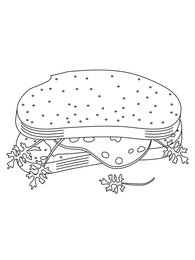 Tô màu Bánh Mì Kẹp Giăm Bông