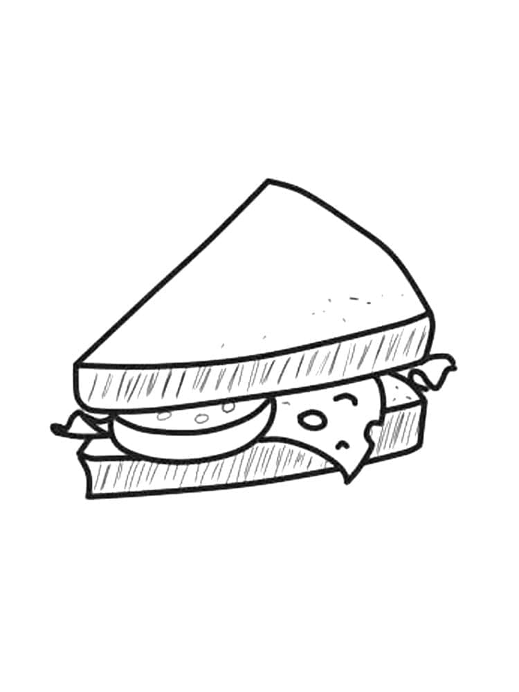 Tô màu Bánh Mì Kẹp Hình Tam giác