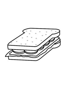 Tô màu Bánh Mì Kẹp Hình Vuông