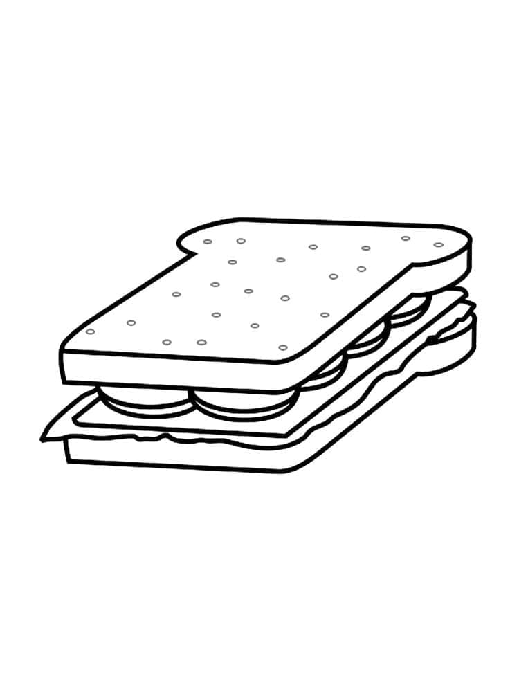 Tô màu Bánh Mì Kẹp Hình Vuông