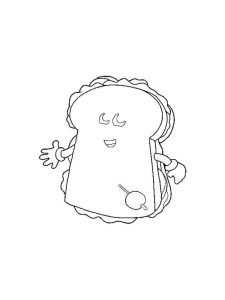 Tô màu Bánh Mì Kẹp Hoạt Hình