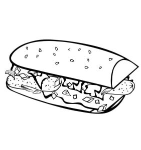 Tô màu Bánh Mì Kẹp Khổng Lồ