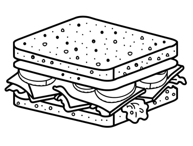 Tô màu Bánh Mì Kẹp Lớn