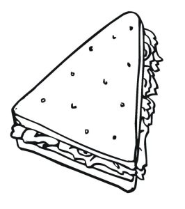 Tô màu Bánh Mì Kẹp Tam Giác