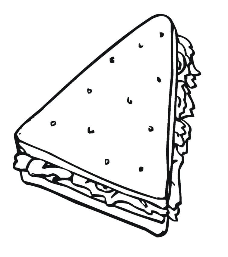 Tô màu Bánh Mì Kẹp Tam Giác