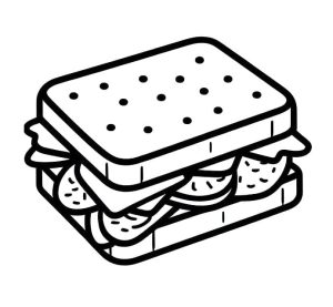 Tô màu Bánh Mì Kẹp Vuông