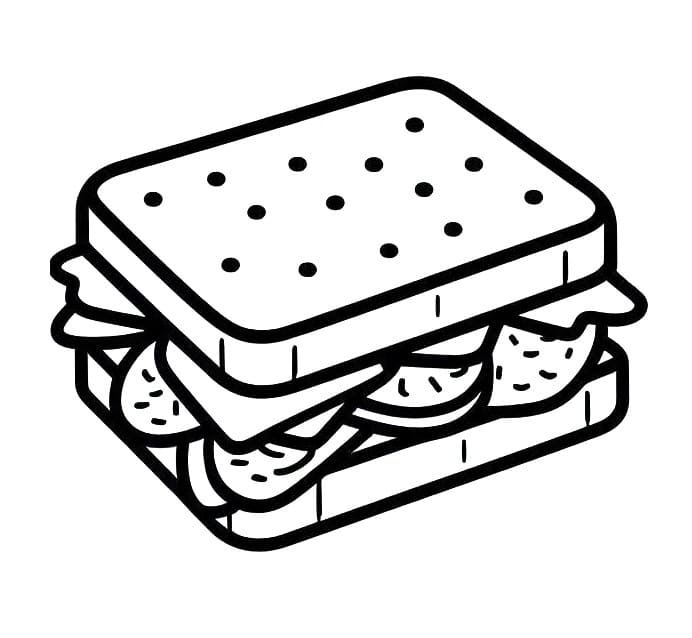Tô màu Bánh Mì Kẹp Vuông