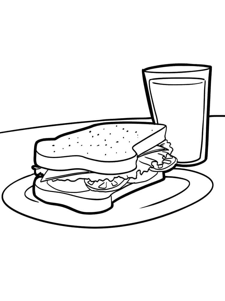 Tô màu Bánh Mì Kẹp và Sữa