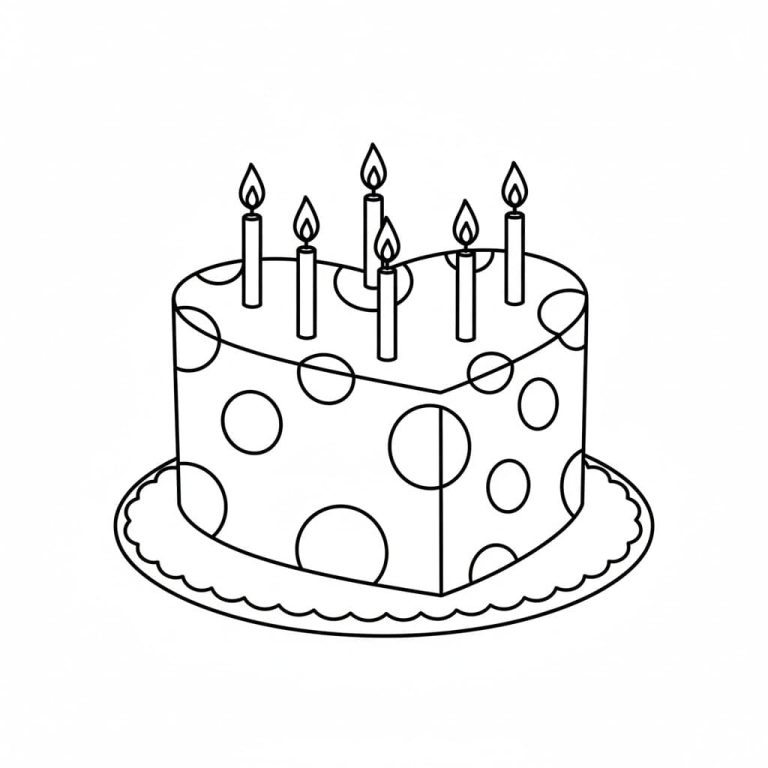 Tô màu Bánh Sinh Nhật Hình Trái Tim