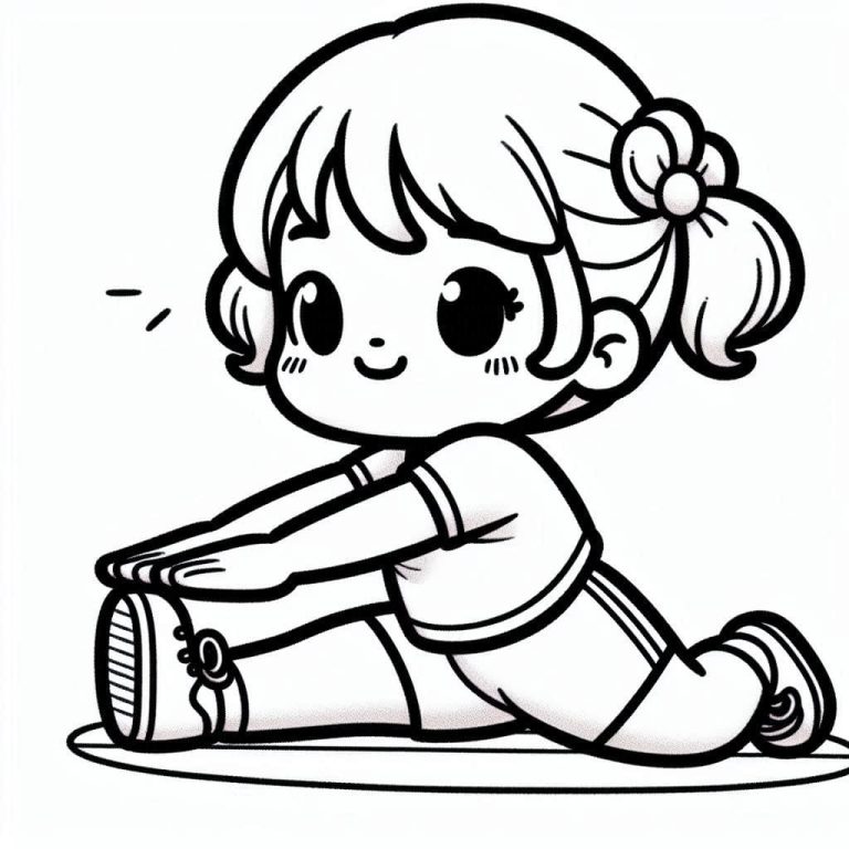 Tô màu Bé Gái Tập Thể Dục
