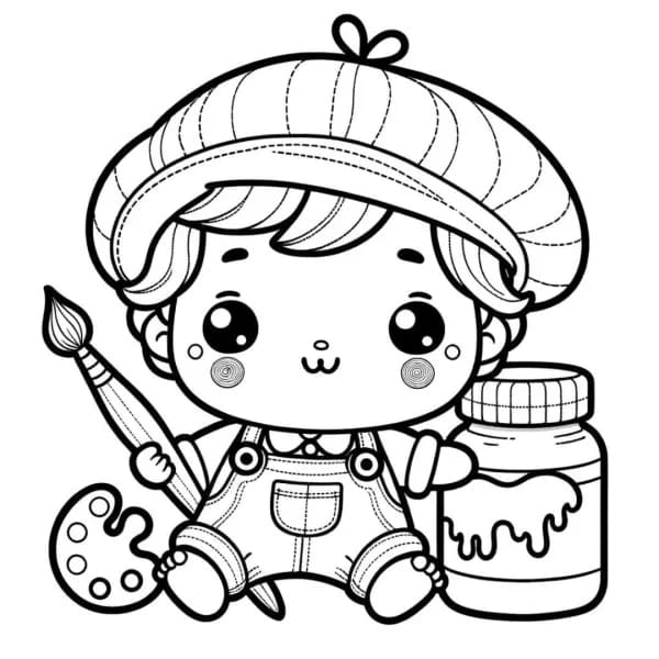 Tô màu Bé Gái Với Cọ Vẽ