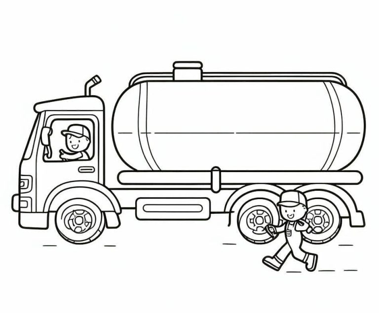 Tô màu Bé Lái Xe Bồn