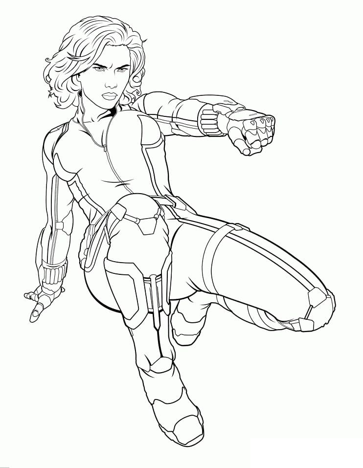 Tô màu Black Widow Đang Chiến Đấu