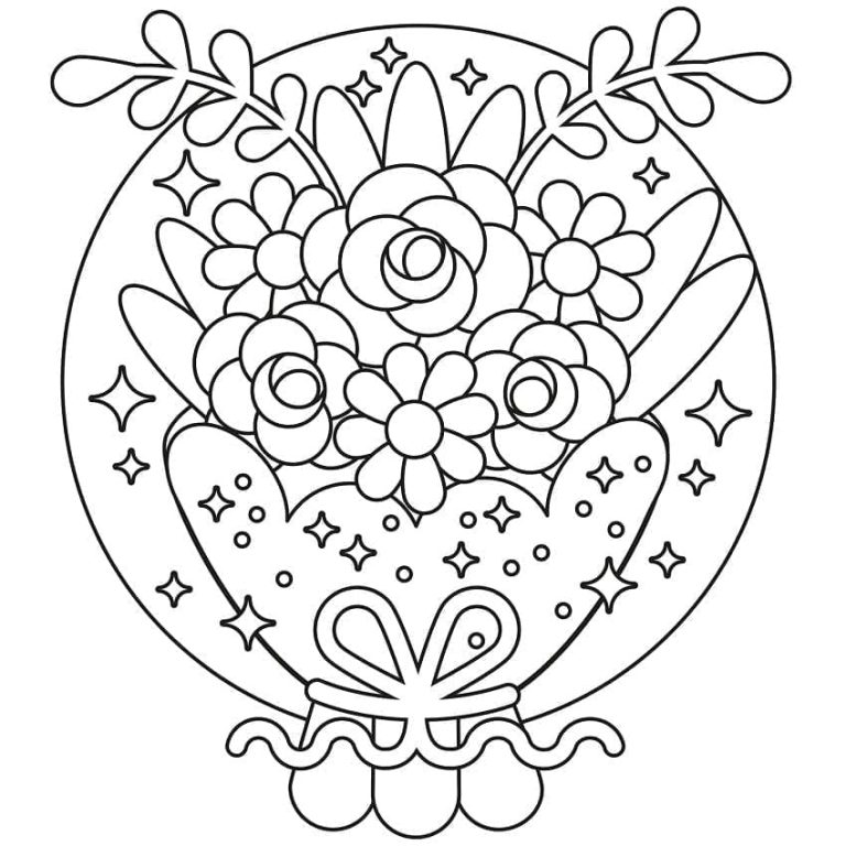 Tô màu Bó Hoa Đơn Giản