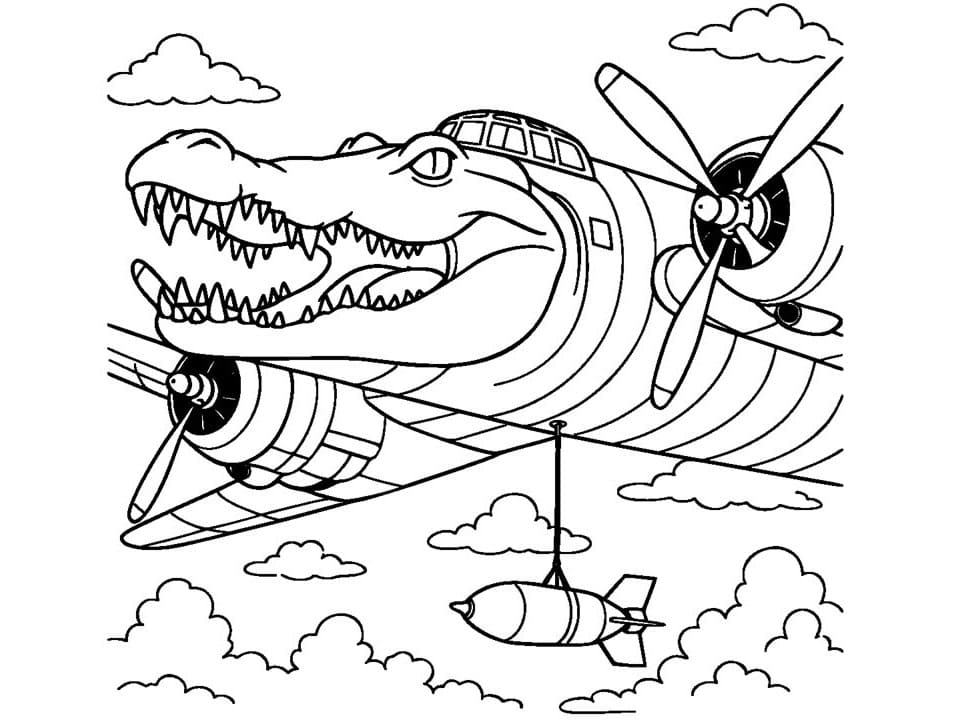 Tô màu Bombardiro Crocodillo