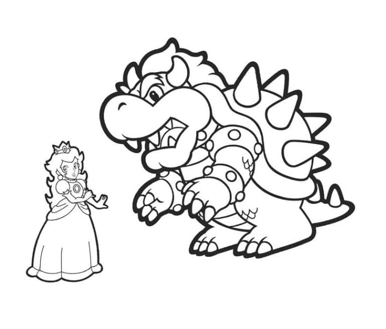 Tô màu Bowser Với Công Chúa