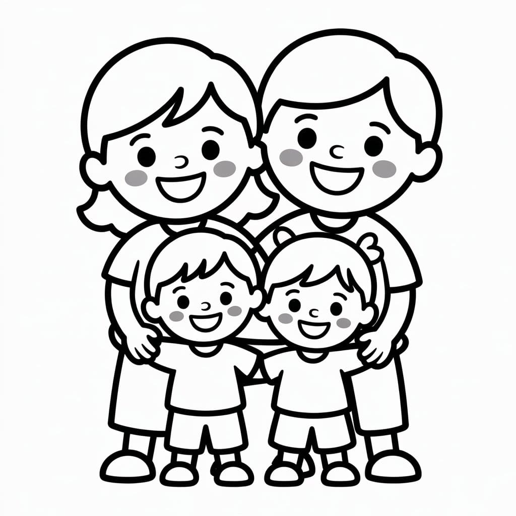 Tô màu Cả Gia Đình Cười