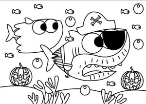 Tô màu Cá Mập Baby Shark