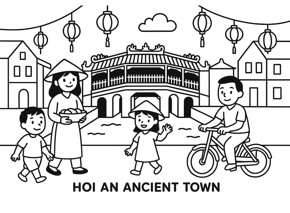 Tô màu Cảnh Phố Cổ Hội An